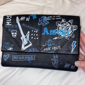 Zadig & Voltaire graffiti clutch bag